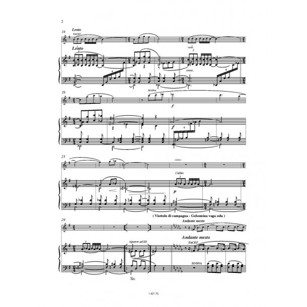 La strada : IV: Viottolo di campagna - Gelsomina vaga sola (Rielaboraz. per fIauto e pianoforte di C. Tabarelli)